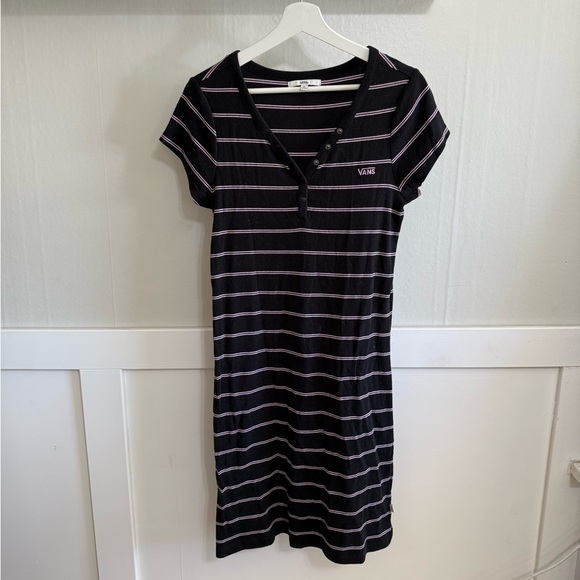 Vans Black and Pink Striped Dress - Picture 1 of 4